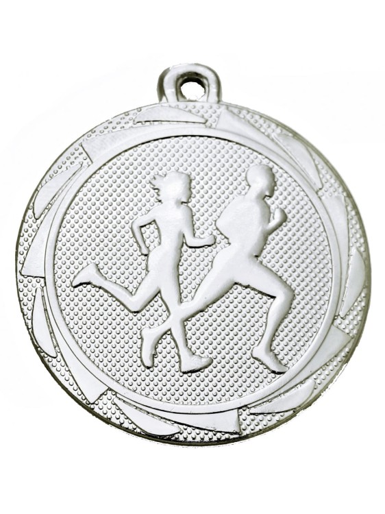 srebrny medal na zawody biegowe 45 mm